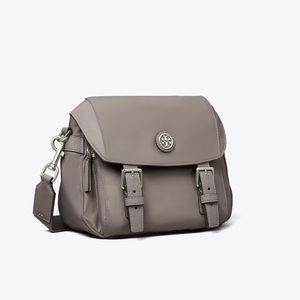 Tory Burch small gray messager crossbody